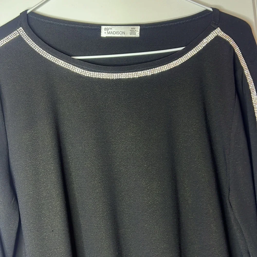 Black Top with Silver Accents - Picture 3 of 7
